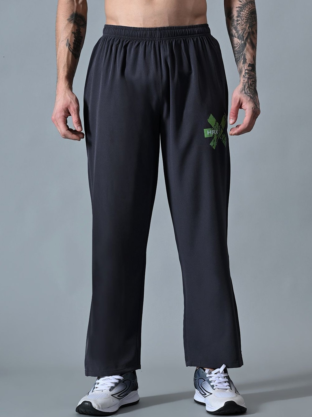 HRX by Hrithik Roshan Men Regular Fit Brand Logo Dry Fit Training Track Pants