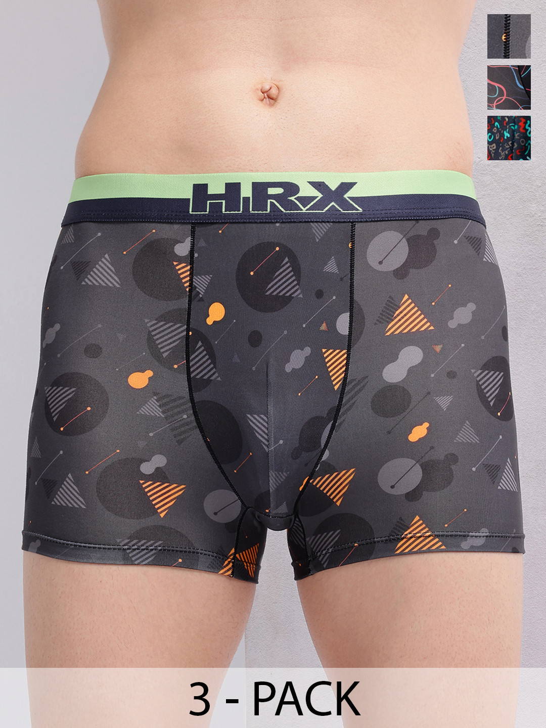HRX by Hrithik Roshan Pack of 3 Printed Short Trunk