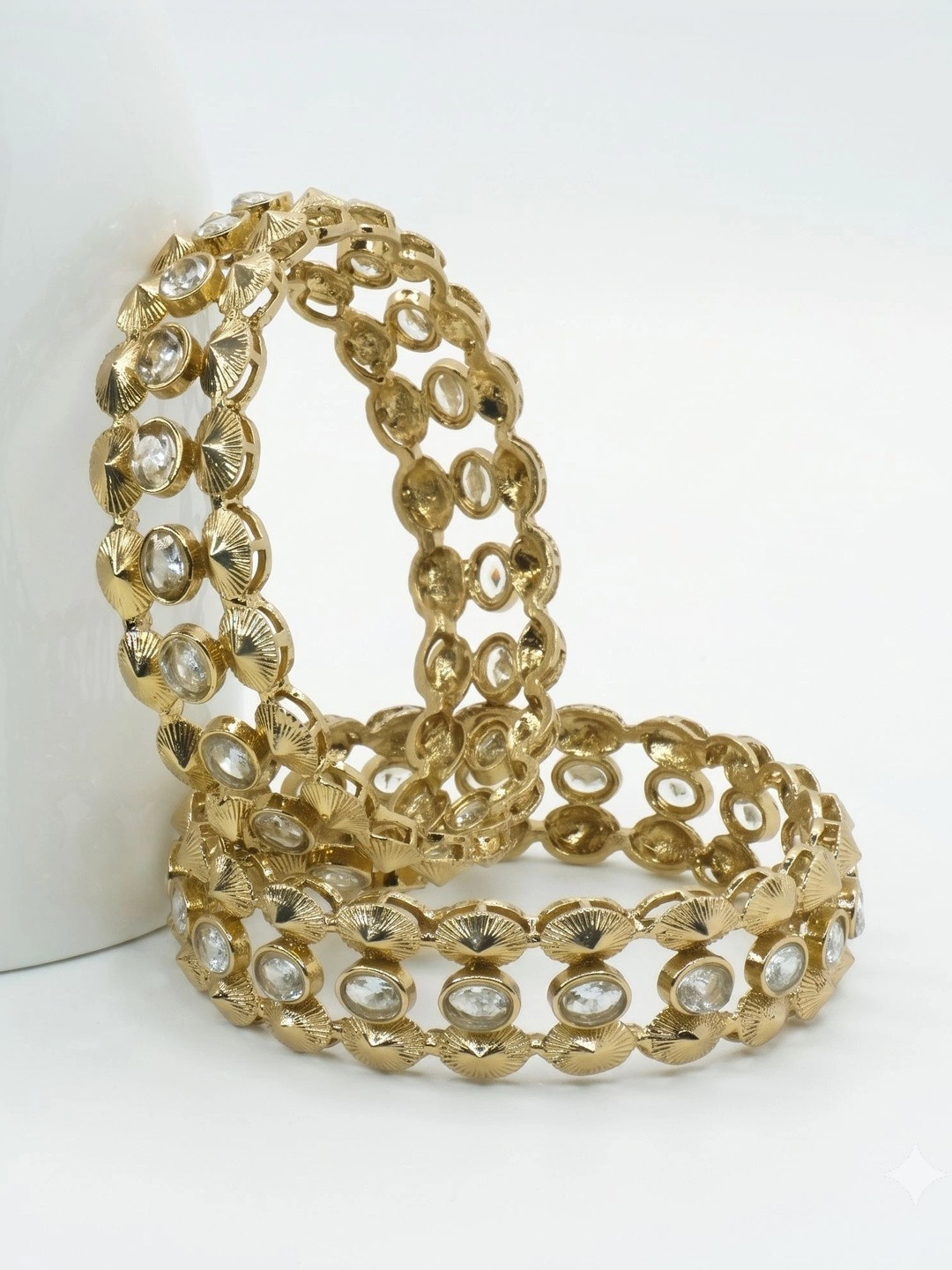 Panini jewels Set of 2 Gold-Plated Kundan Bangles