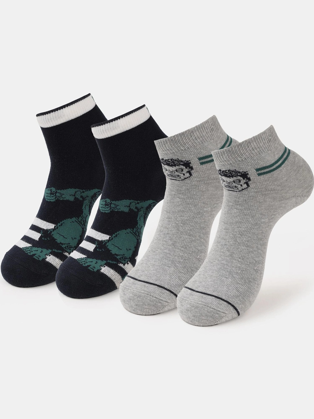 Jockey Pack of 2 Marvel Avengers Cotton Terry Ankle Length Socks with StayFresh Treatment - M800
