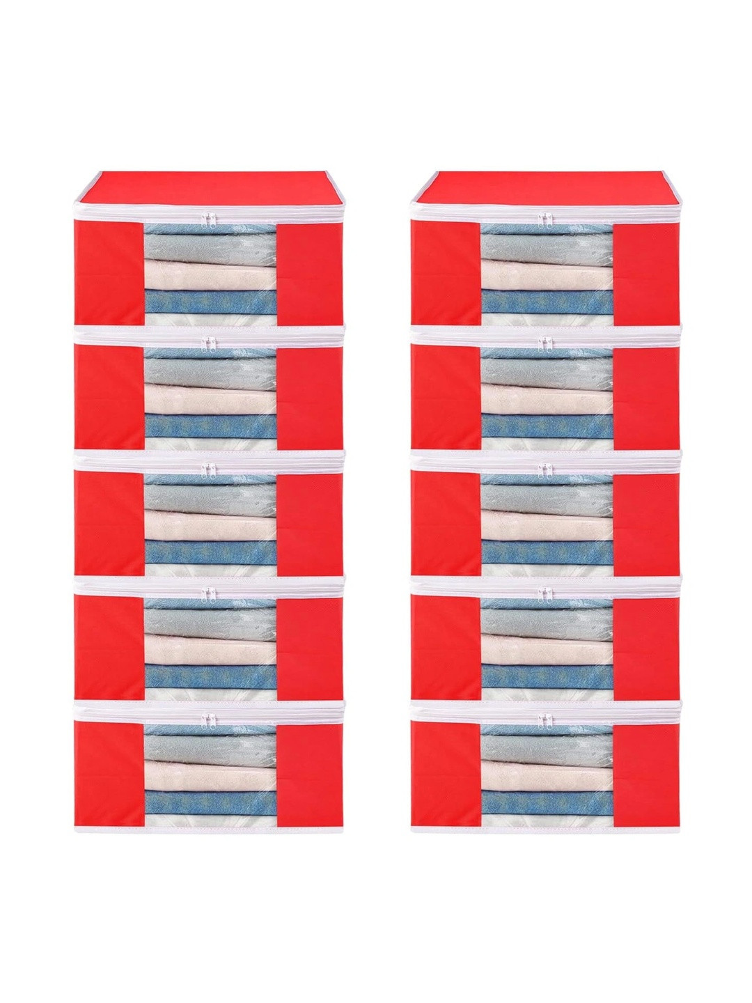 AARON INC Red Set of 6 Reusable Multi-Utility Organisers