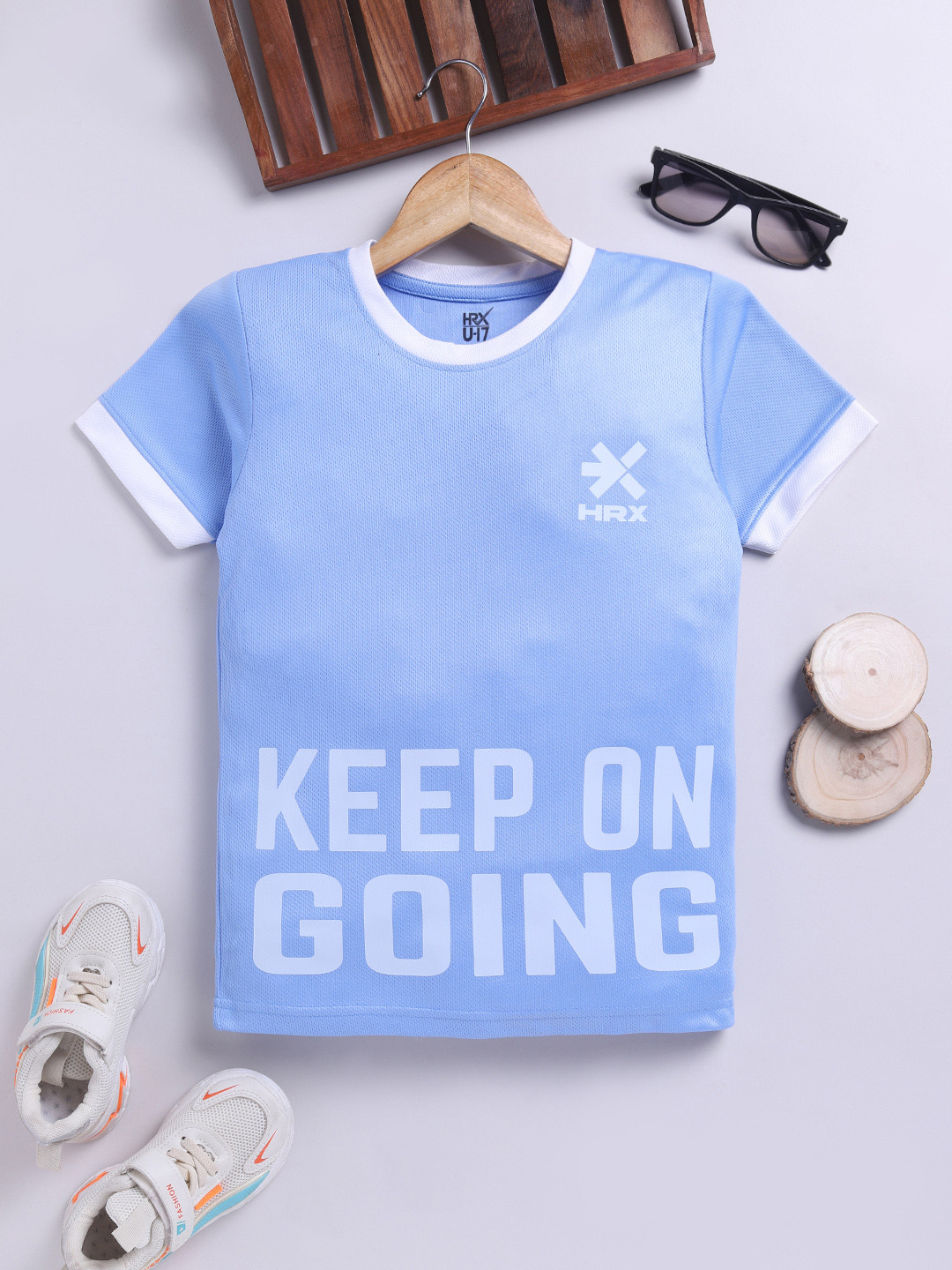 HRX by Hrithik Roshan Boys Typography Printed Moisture Wicking T-shirt