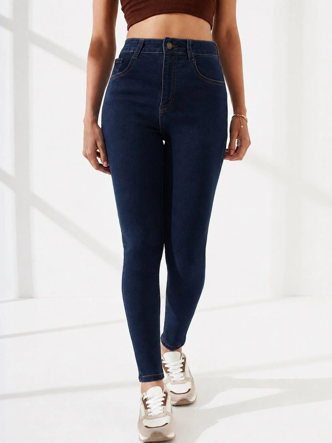 KASHIANXSTYLE Women Comfort Skinny Fit High-Rise Heavy Fade Stretchable Jeans