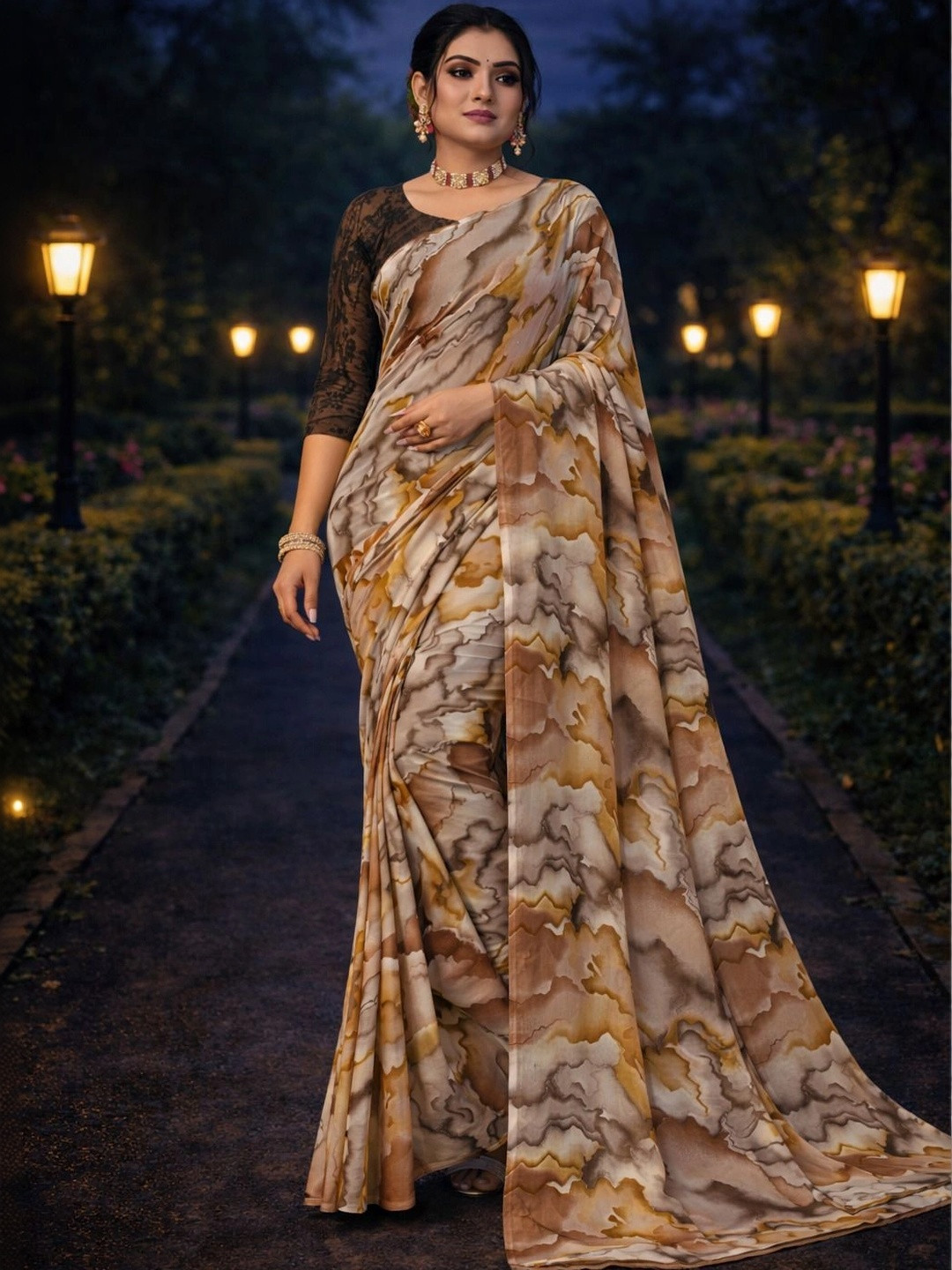 KANURIKAA Pure Georgette Bandhani Saree