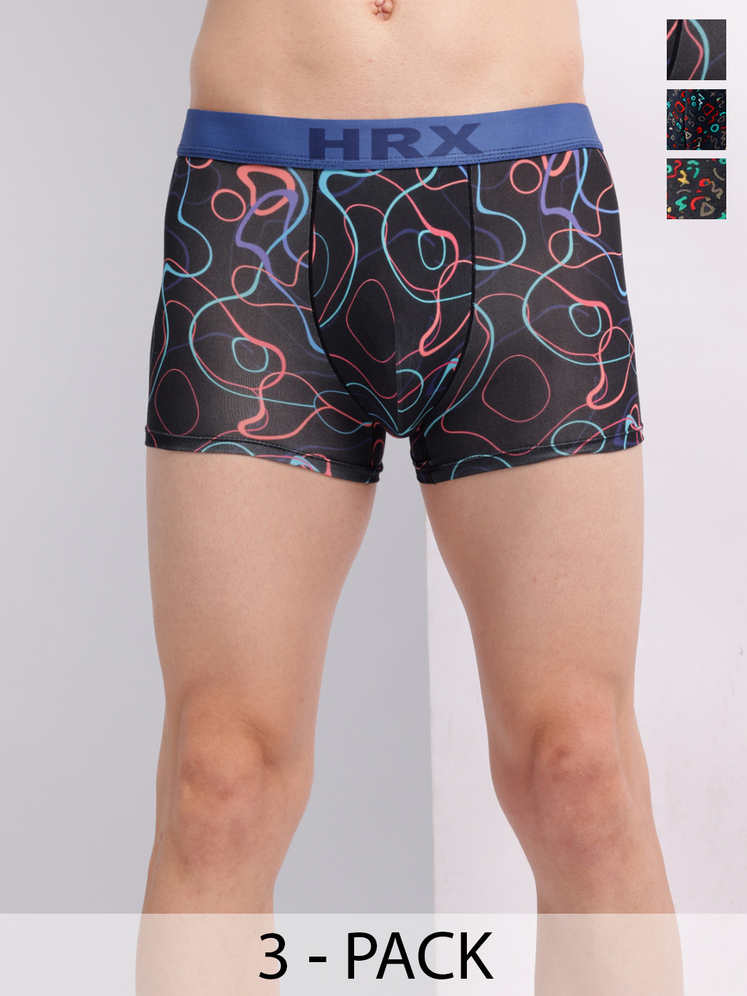 HRX by Hrithik Roshan Pack Of 2 Printed Breathability Trunks HTO-PV-Print-113-112-S