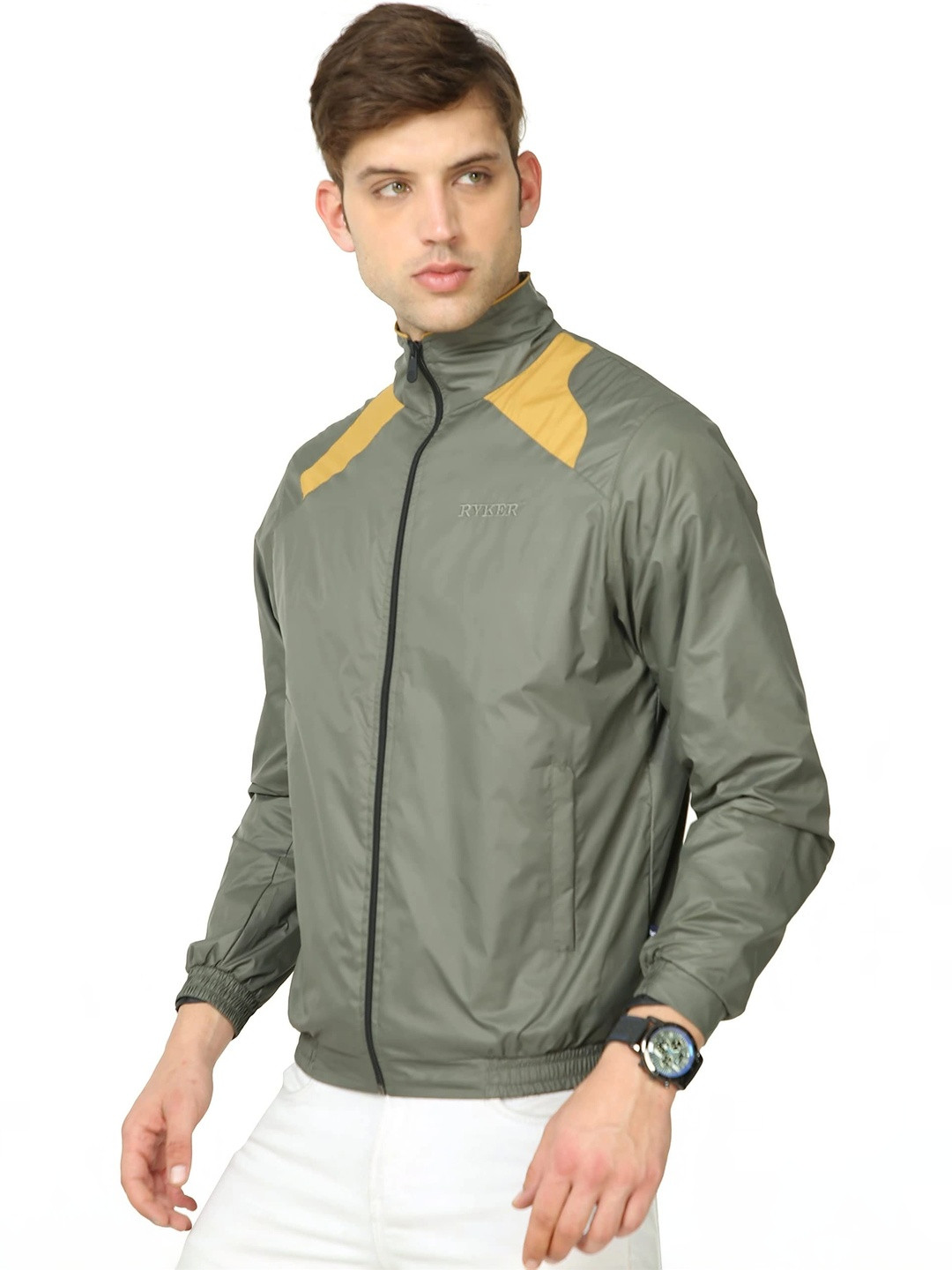 RYKER Men Colourblocked Lightweight Bomber Jacket