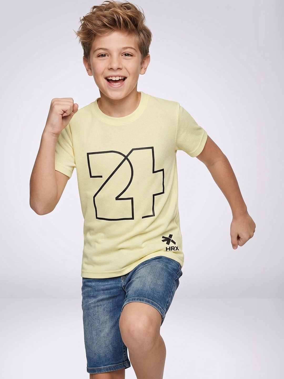 HRX by Hrithik Roshan Boys Typography Printed Short Sleeves T-shirt