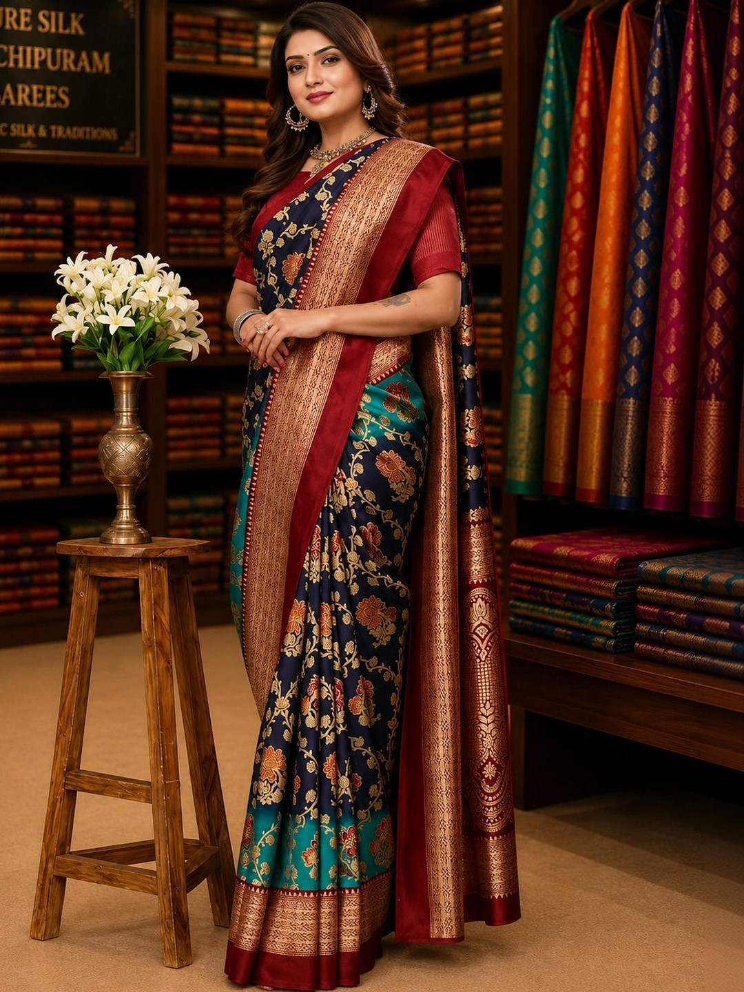 KANURIKAA Woven Design Zari Art Silk Banarasi Saree