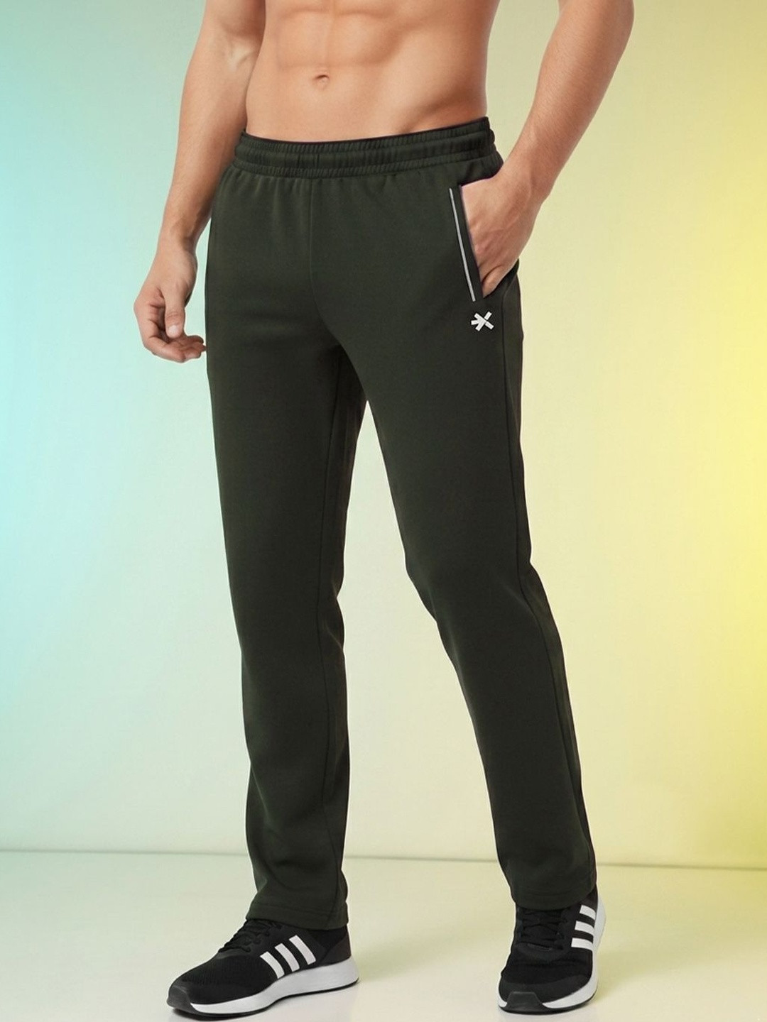 HRX by Hrithik Roshan Men Regular Fit Brand Logo Rapid-Dry Training Track Pants