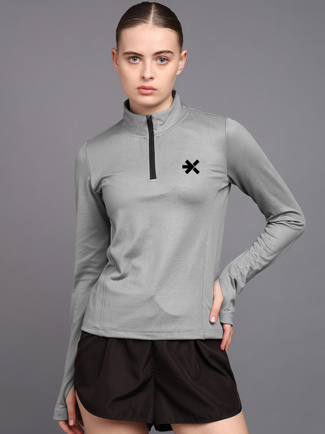 HRX by Hrithik Roshan Women Solid High Neck T-shirt