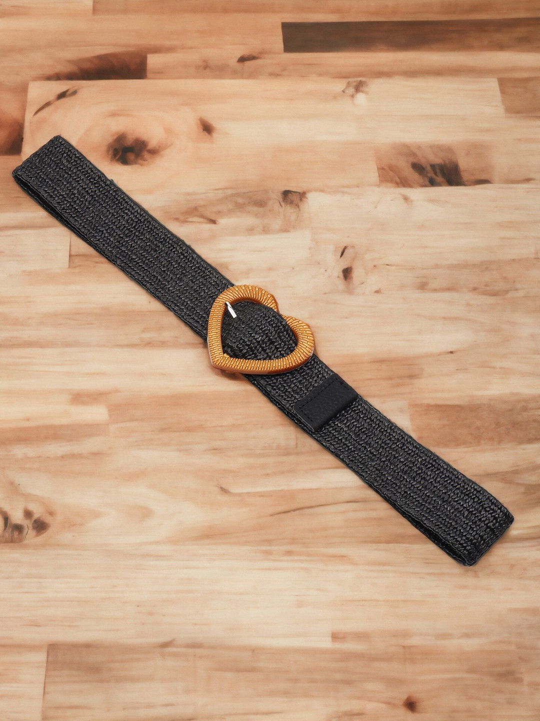 DressBerry Women Black Wide Canvas Belt