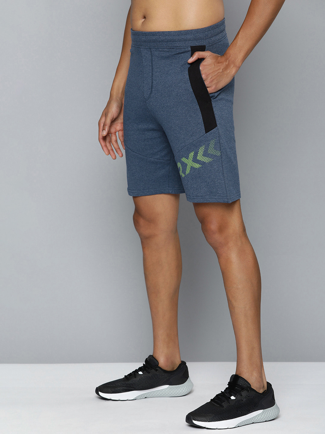 HRX by Hrithik Roshan Men Blue Typography Printed Shorts