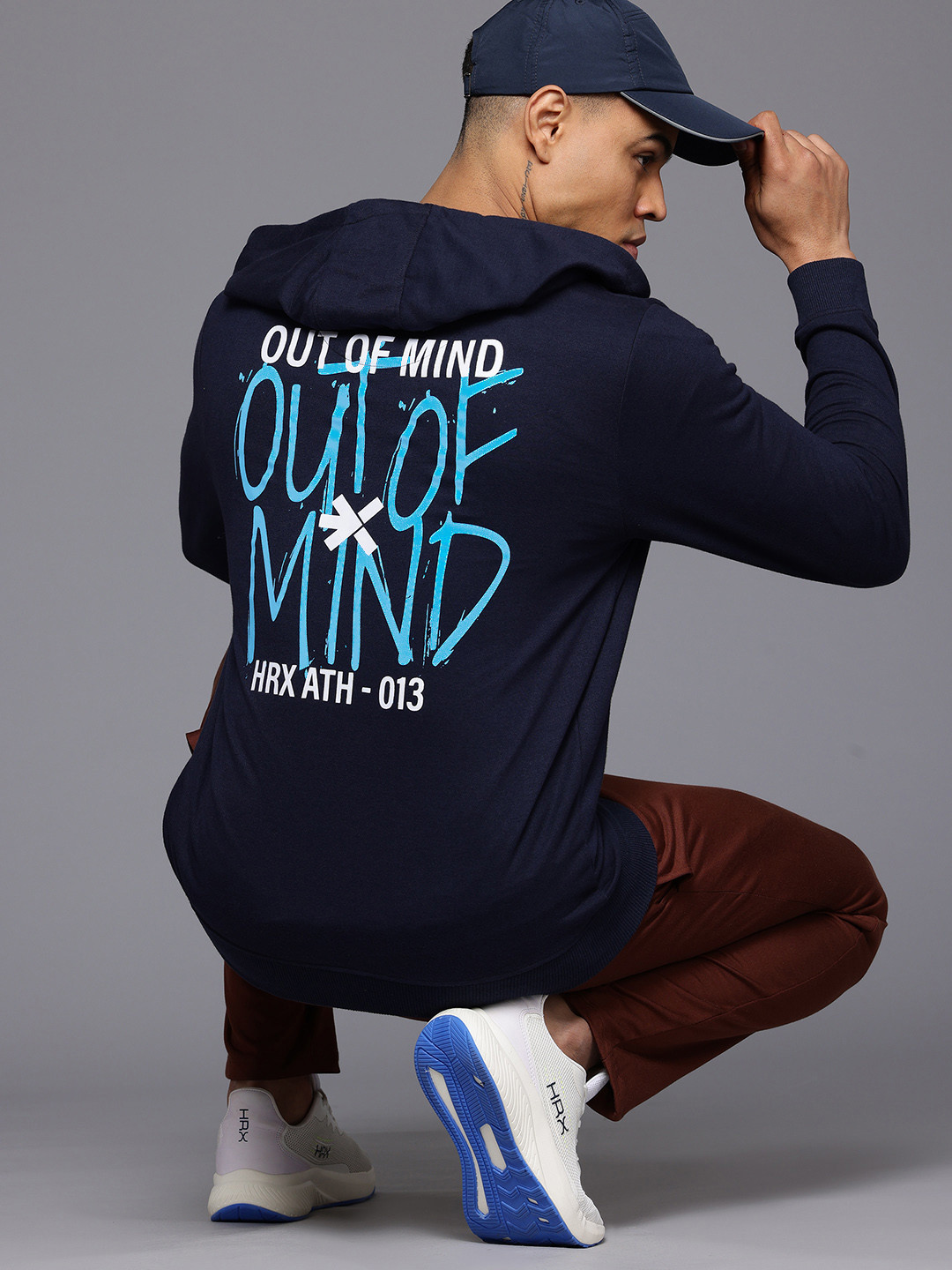 HRX by Hrithik Roshan Typography Printed Hooded Sweatshirt