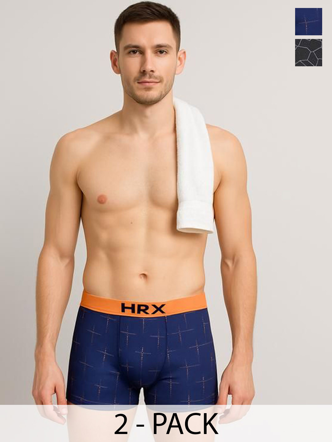 HRX by Hrithik Roshan Men Pack Of 2 Printed Short Trunk RE-HTO-PV-Print-109-114-S
