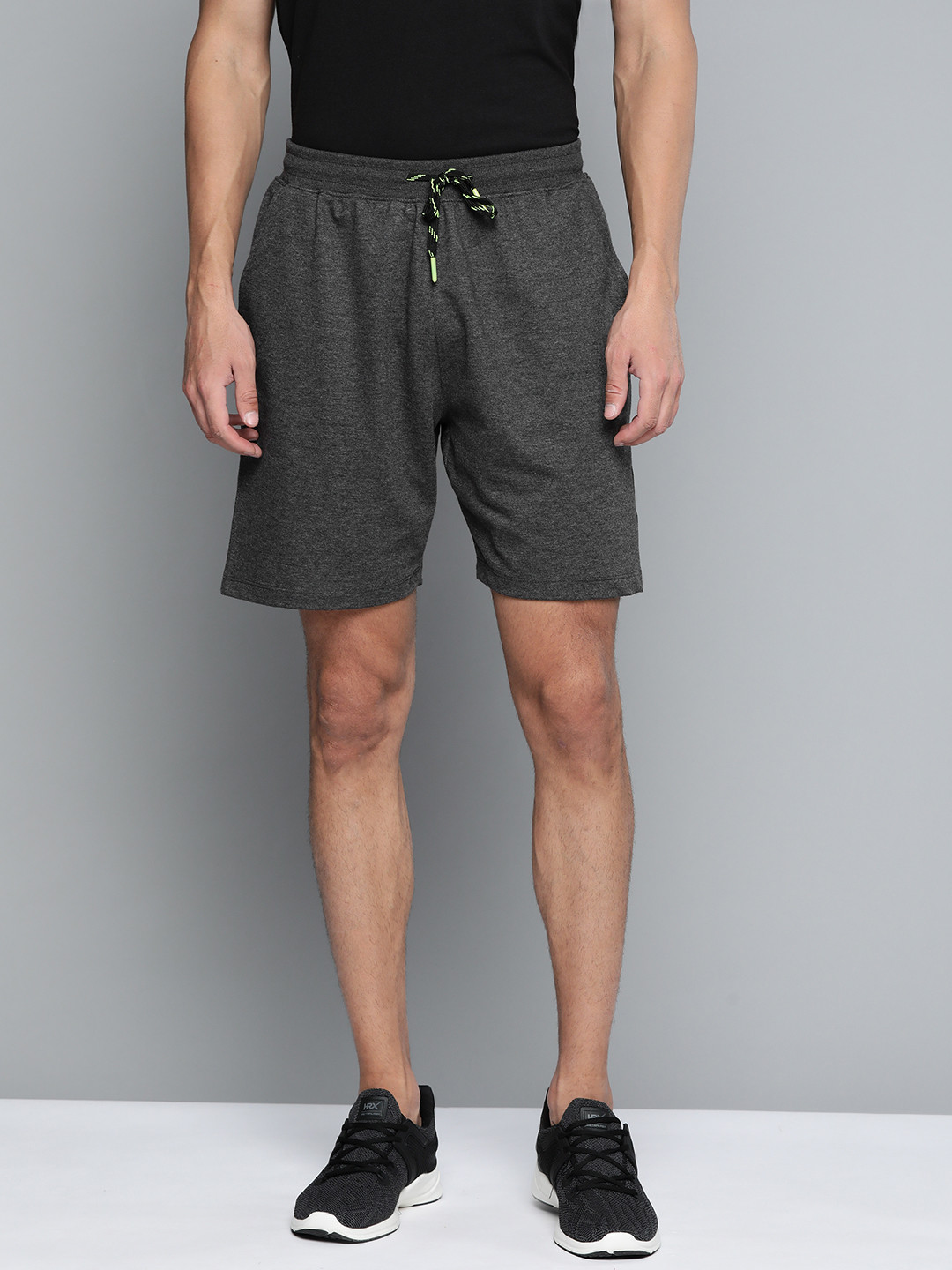 HRX By Hrithik Roshan Lifestyle Men Anthra Melange Bio-Wash Shorts