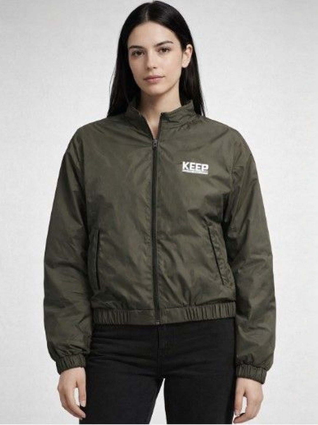 HRX by Hrithik Roshan Women Brand Logo Bomber Jacket