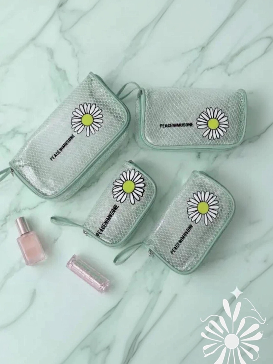 KUJRA Set of 4 Other Prints Compact Pouch Travel Accessory