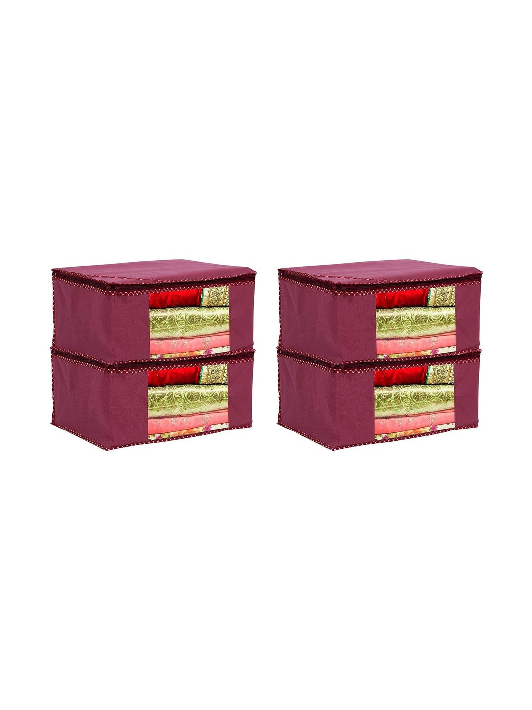 AARON INC Maroon Set of 4 Reusable Sweater Bag Organisers