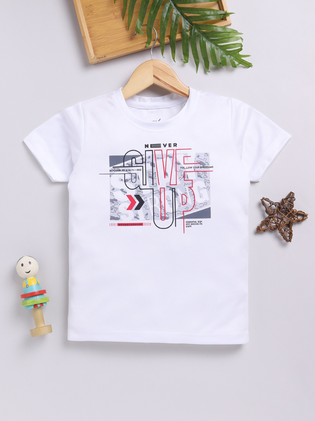 HRX by Hrithik Roshan Boys Typography Printed Rapid-Dry T-shirt