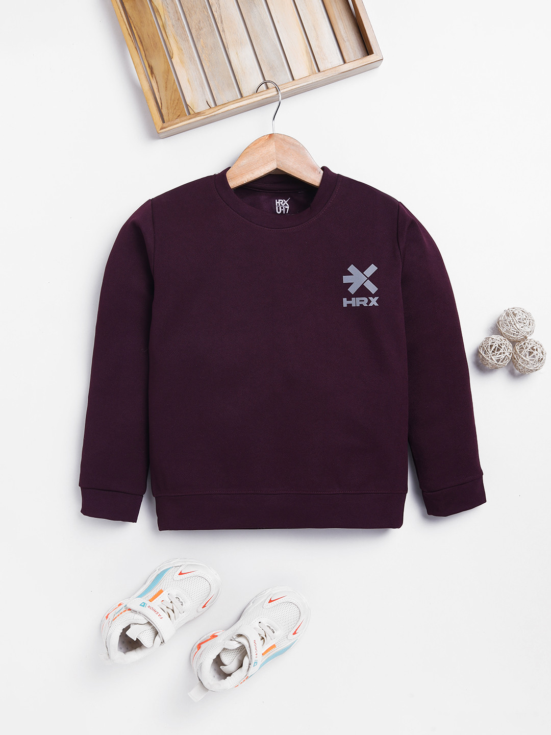 HRX by Hrithik Roshan Boys Brand Logo Printed Sweatshirt