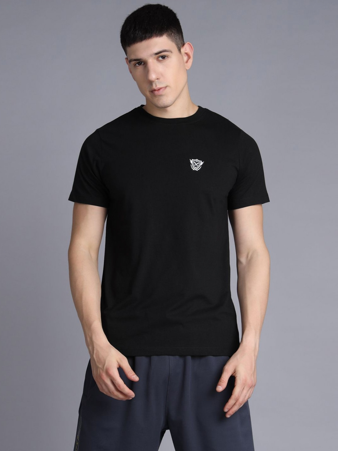 HRX by Hrithik Roshan Men Solid Round Neck Cotton T-shirt