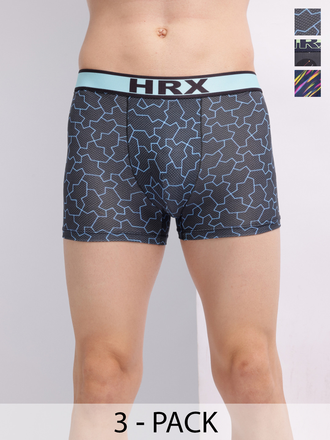 HRX by Hrithik Roshan Pack of 3 Printed Short Trunk