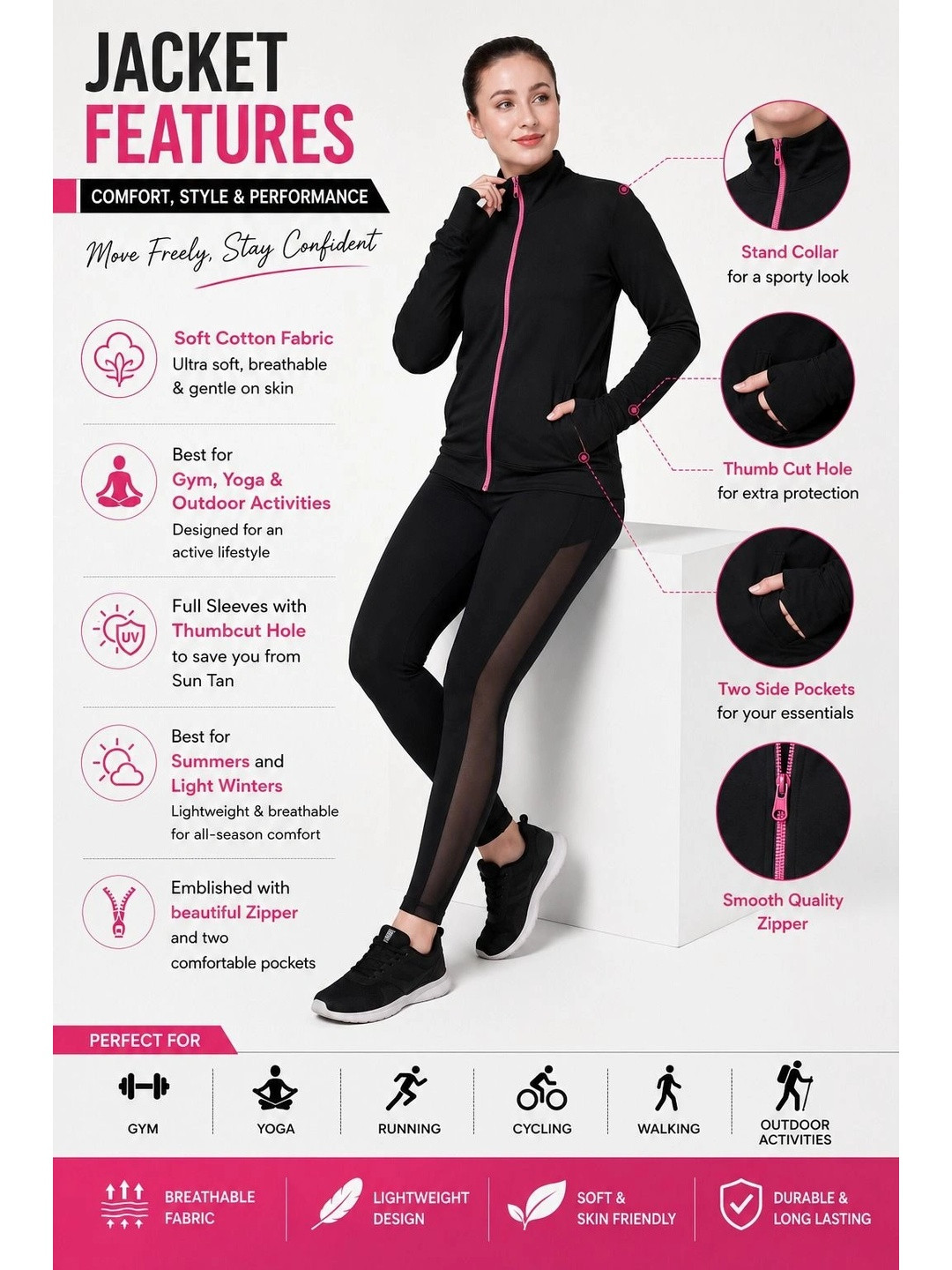 PALOMI Women Lightweight Training or Gym Sporty Jacket