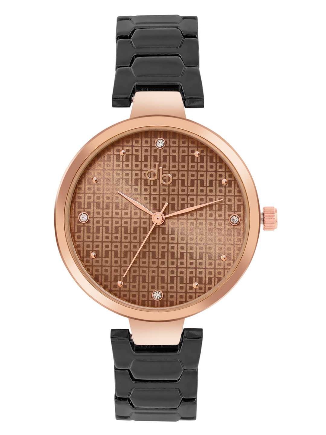 DressBerry Women Brown Embellished Dial & Bracelet Style Straps Analogue Watch DB-SS21-3E