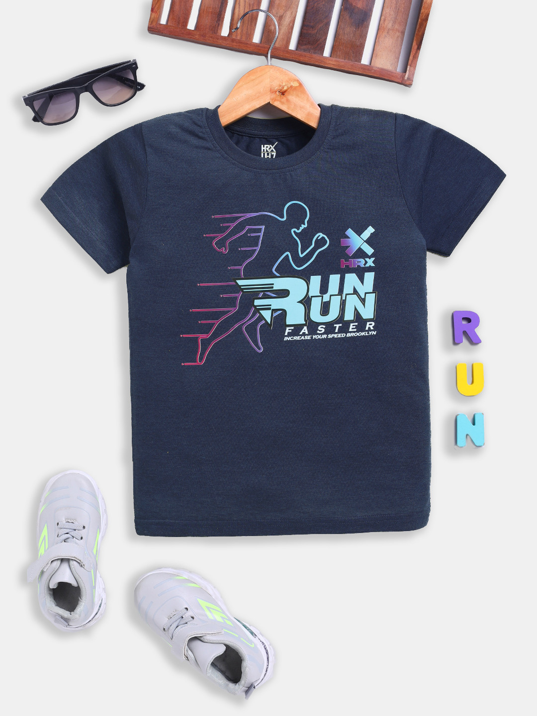 HRX by Hrithik Roshan Boys Typography Printed Rapid Dry T-shirt