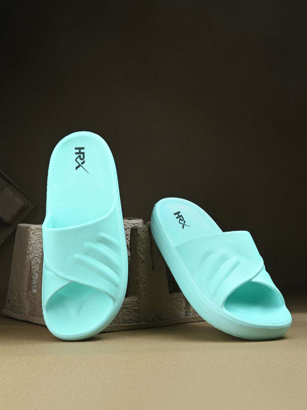HRX by Hrithik Roshan Textured Rubber Sliders