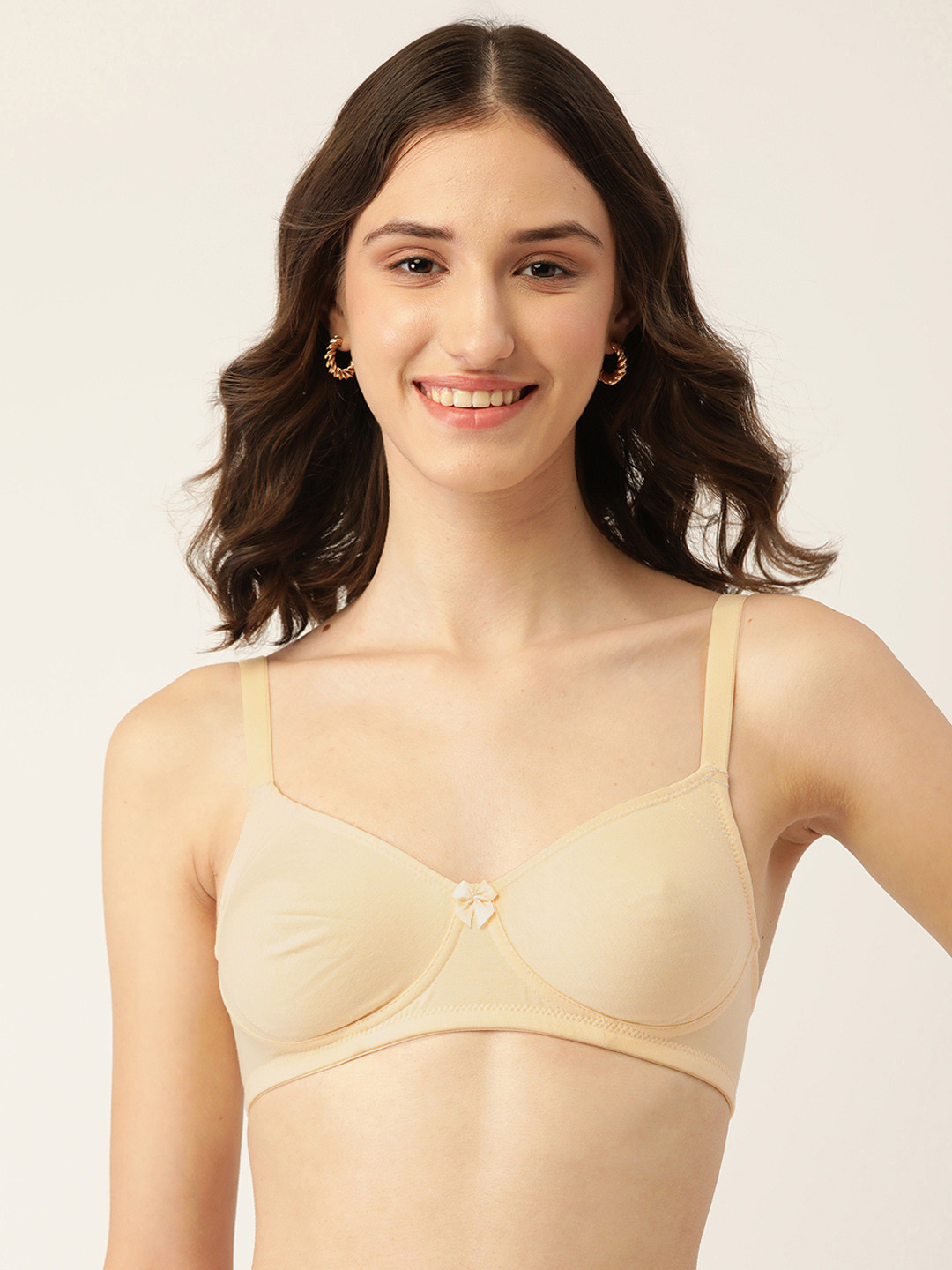 DressBerry Cream-Coloured Solid Everyday Bra
