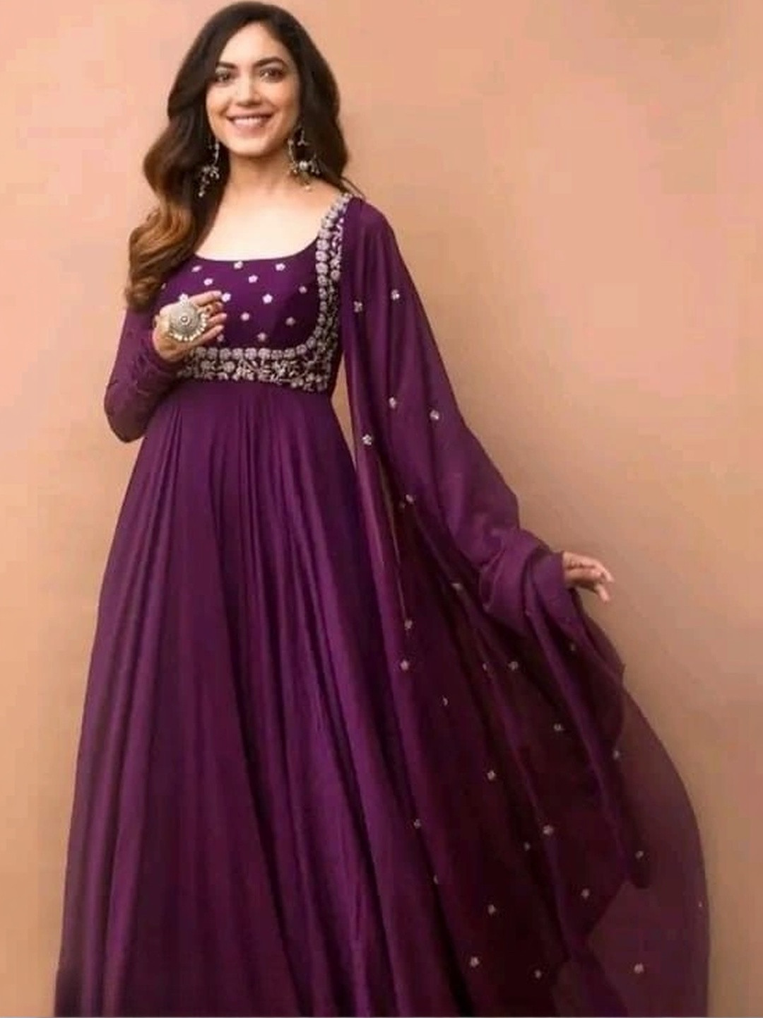 Moda Rapido Women Embellished Sequinned Georgette Anarkali Kurta
