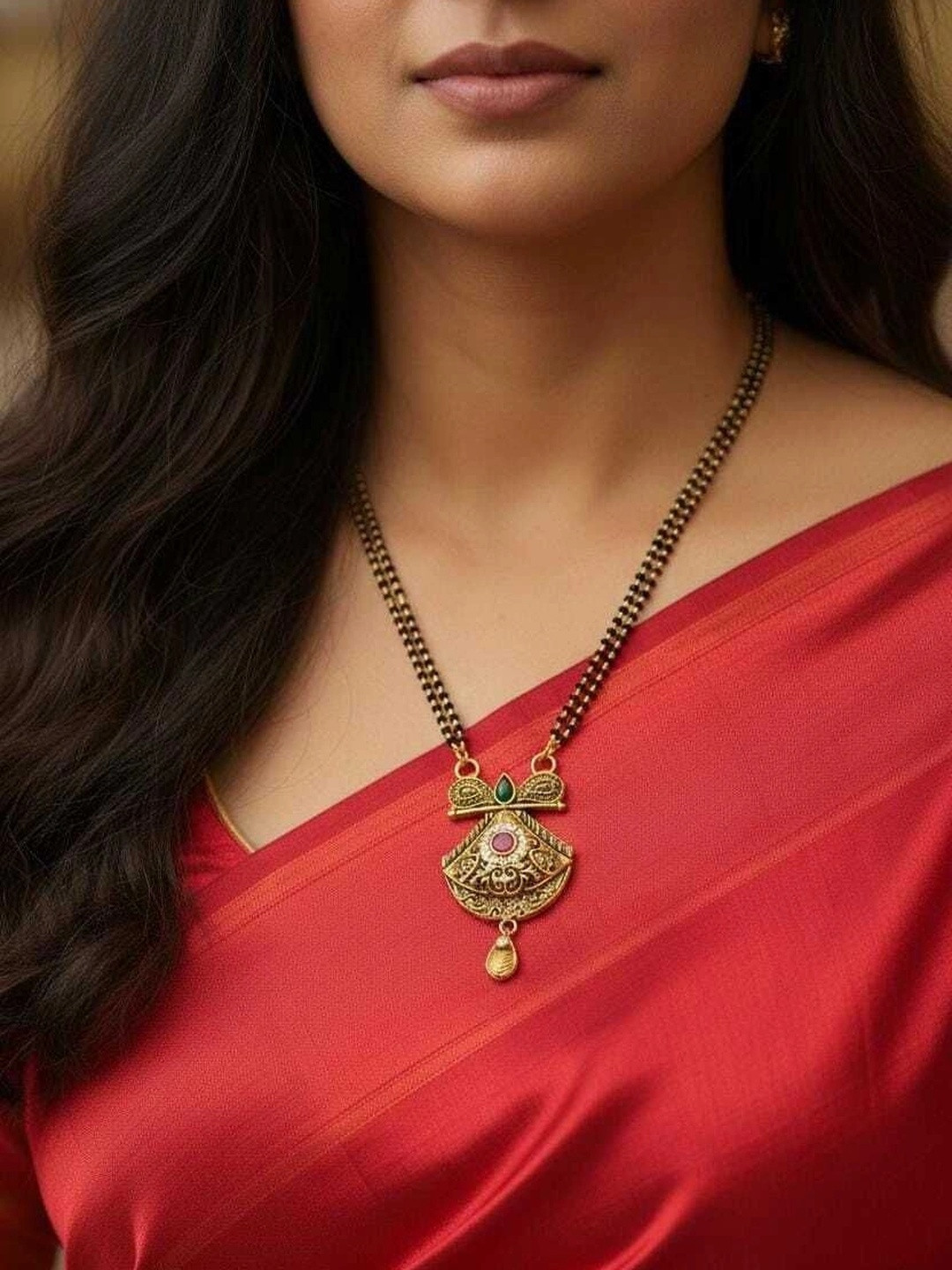 DEESHINE Gold-Plated Artificial Stones Mangalsutra