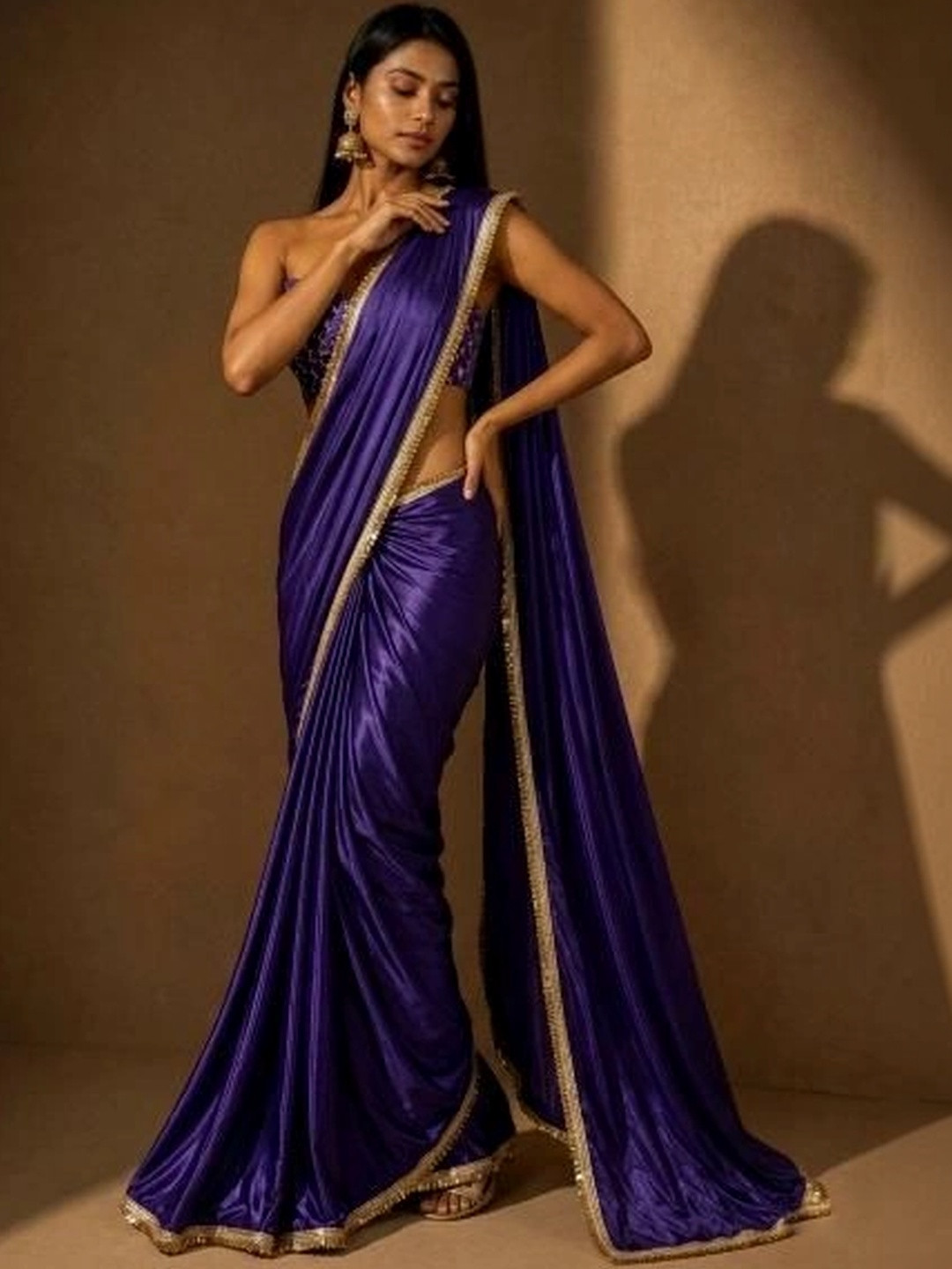 DOLLSOFINDIA Silk Blend Saree