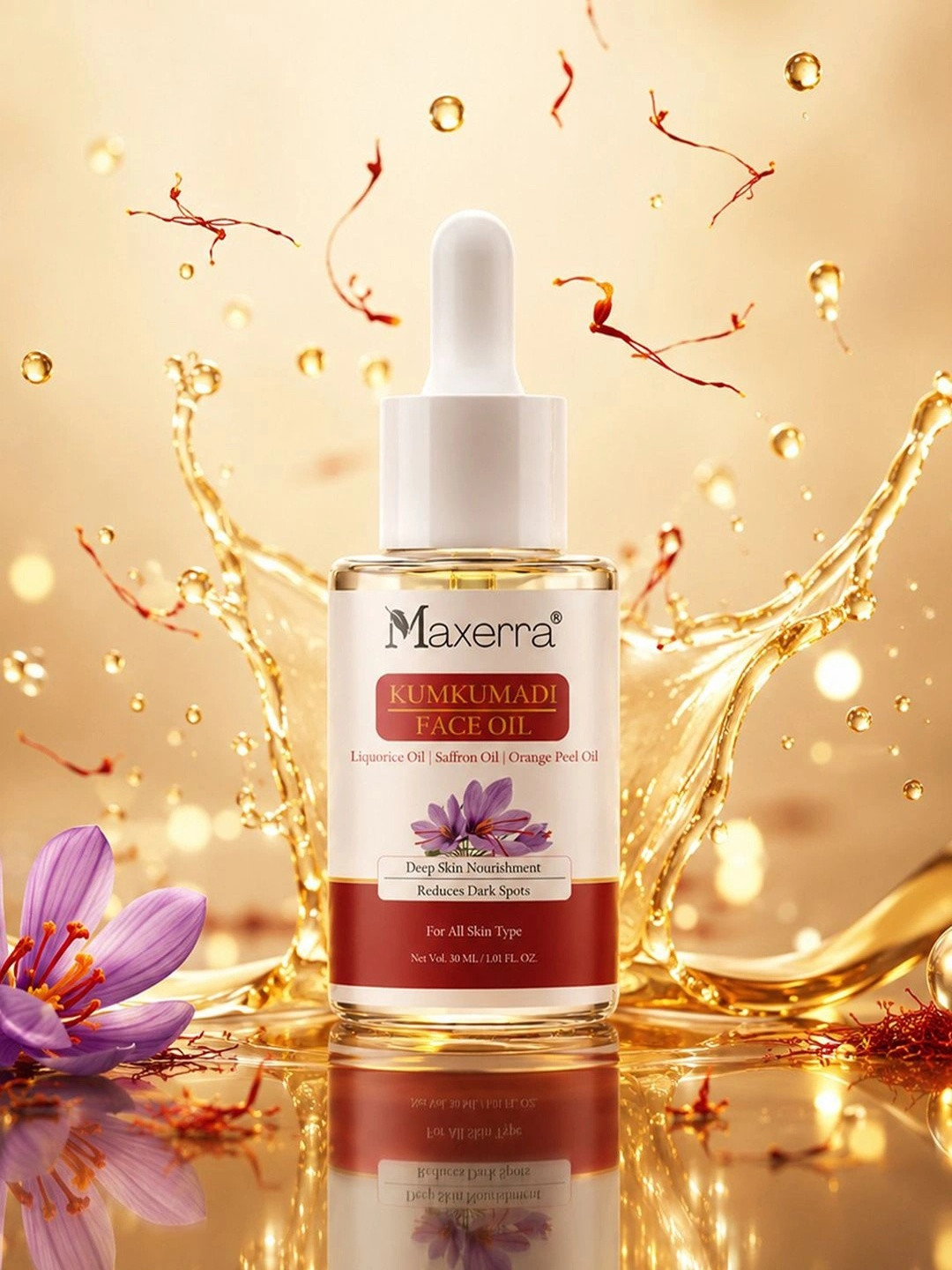 Maxerra Kumkumadi Face Oil with Saffron & Licorice - 30 ml