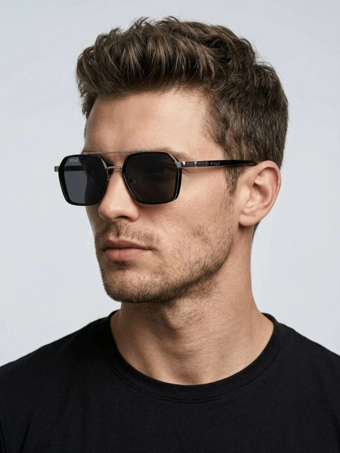 Irayz Men Black Lens & Black Other Sunglasses with