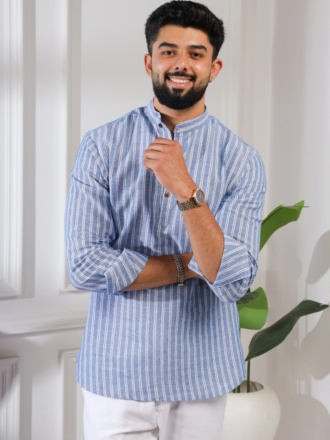 Koshin Men Striped Kurta