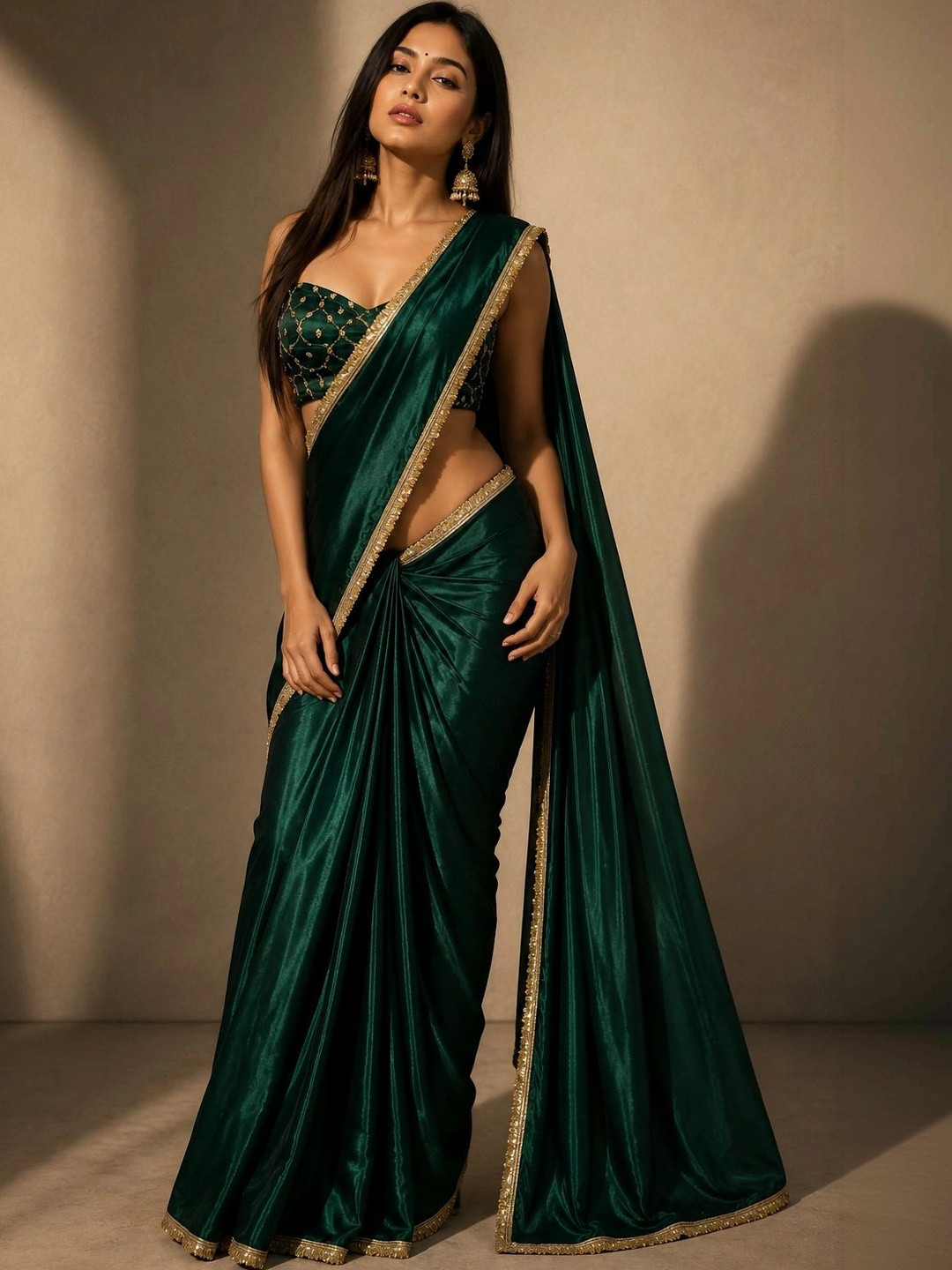 DOLLSOFINDIA Silk Blend Saree