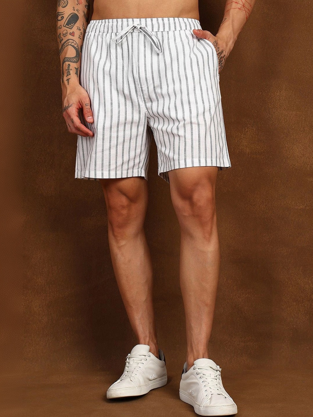 FABMADE Men Striped Technology Shorts