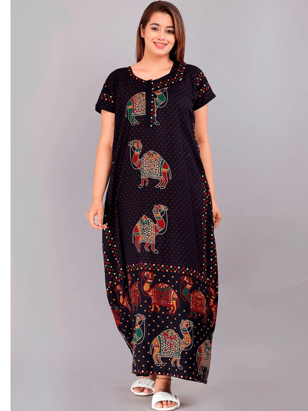 VRSU Printed Maxi Nightdress