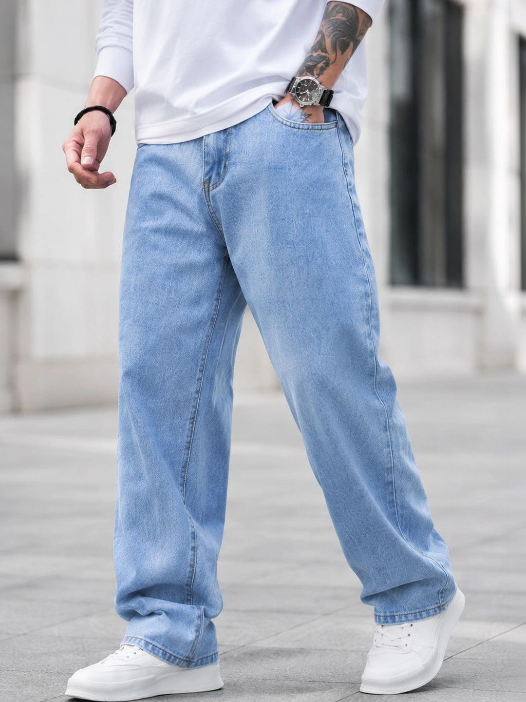 GARTEEN Men Classic Straight Fit Mid-Rise Stretchable Jeans
