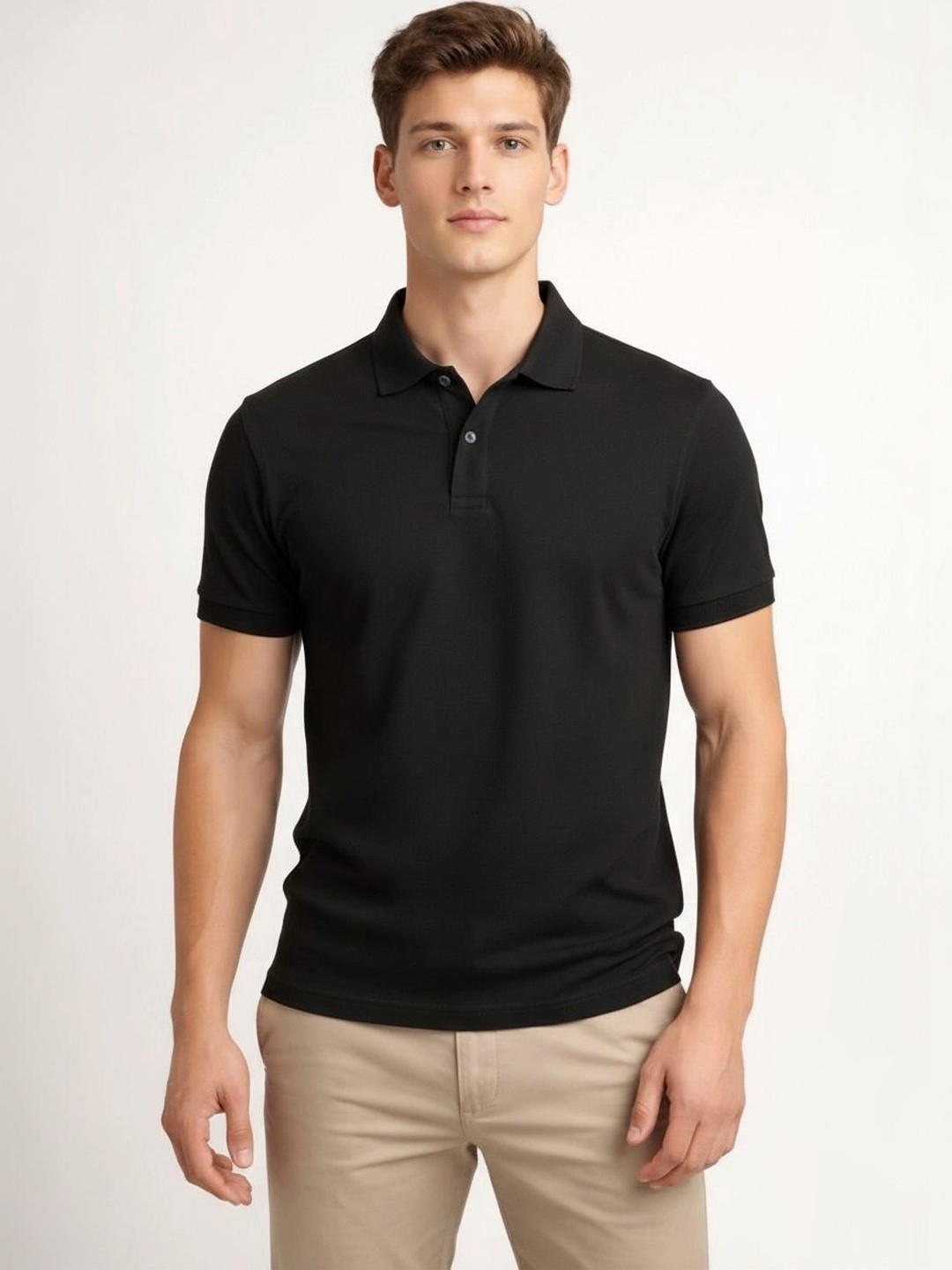 SLOWLORIS Men Polo Collar T-shirt