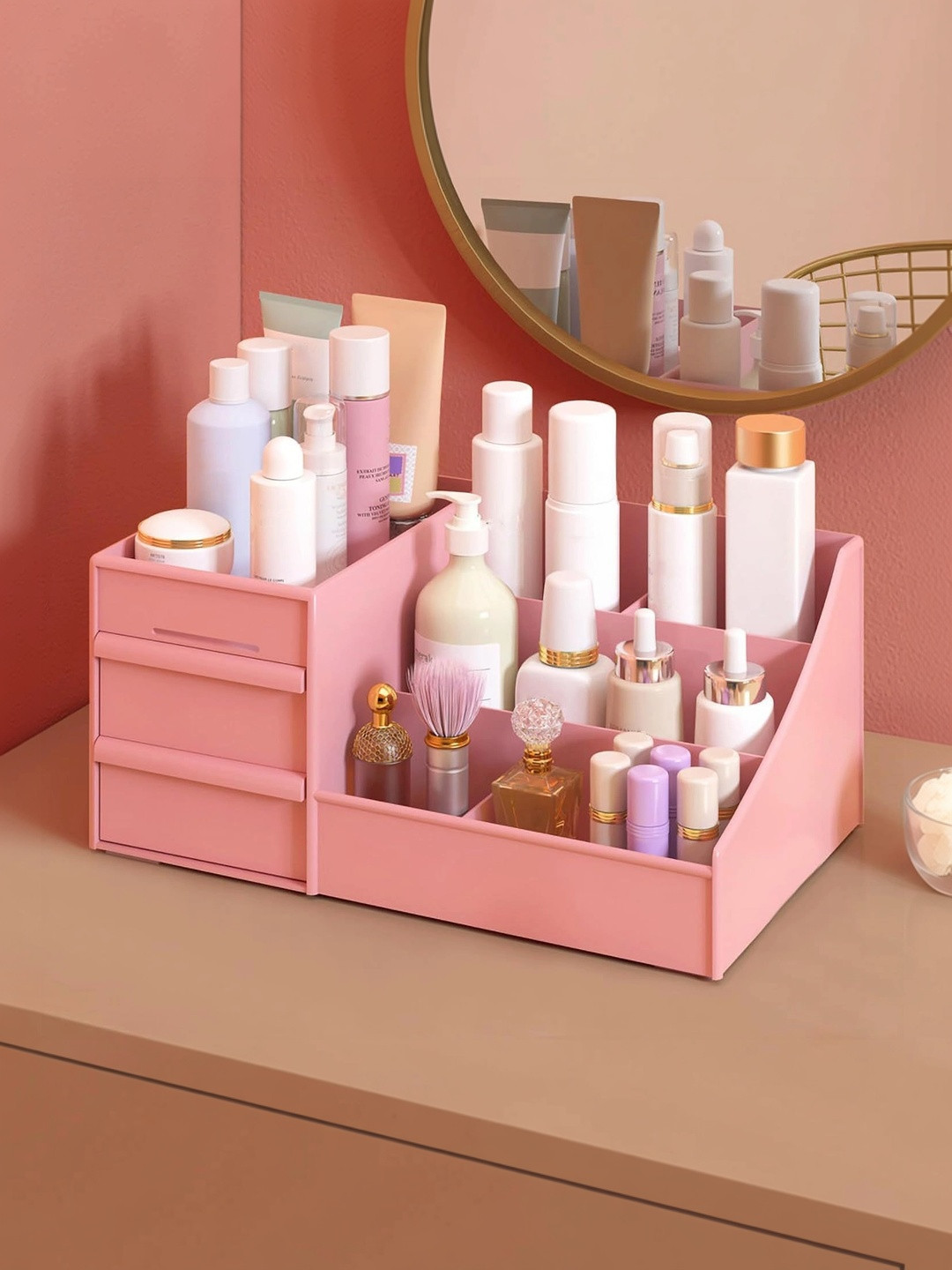 Myntra Elegant Homes Pink Set of 1 Regular Makeup Organiser Organisers