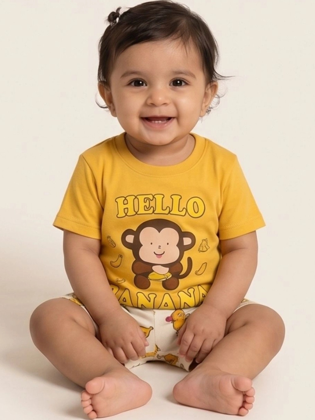 BAESD Infants Printed Pure Cotton Round Neck T-Shirt & Short Clothing Set