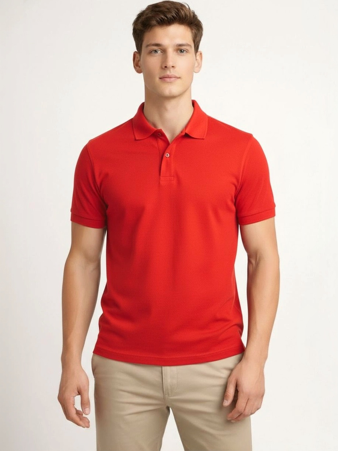 SLOWLORIS Men Polo Collar T-shirt