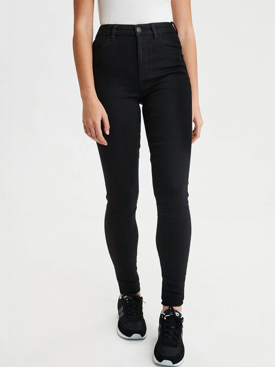 American Eagle Women Black High Rise Curvy Jegging