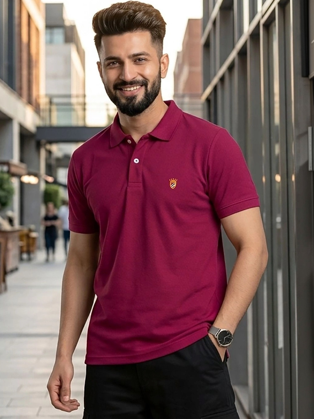 Moda Rapido Men Polo Collar T-shirt
