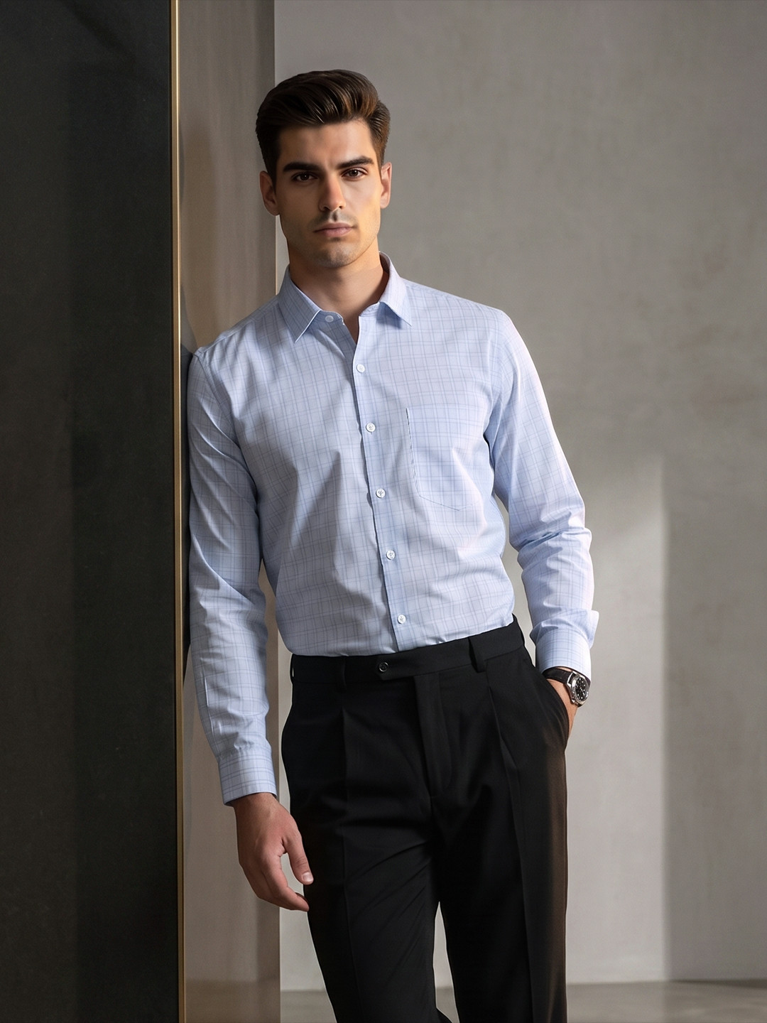 INVICTUS Slim Fit Checked Formal Shirt