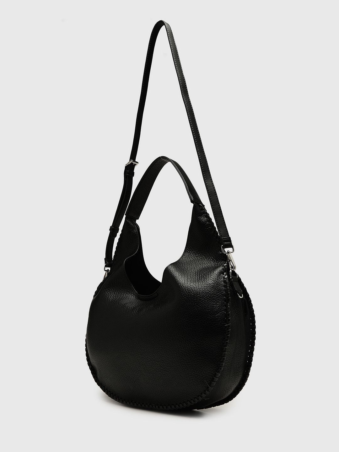 CARPISA ITALIA Textured PU Oversized Half Moon Sling Bag