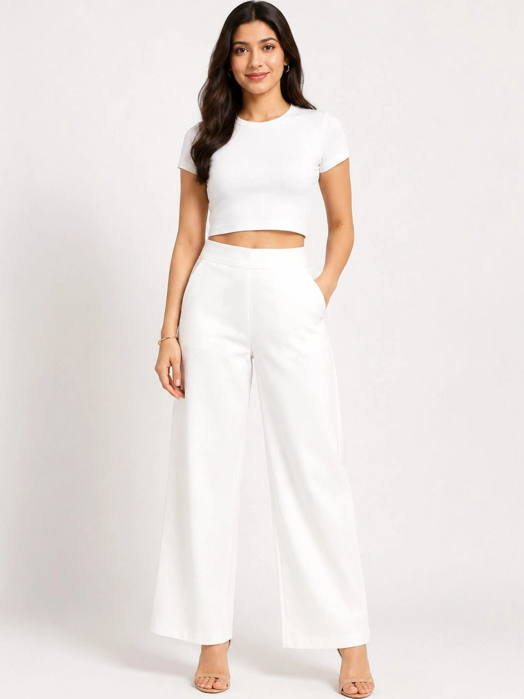 BENPANI Women Relaxed Straight Leg Straight Fit Culottes Trousers